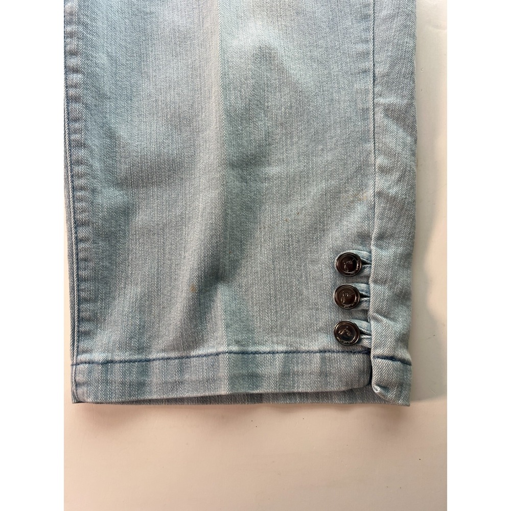 GV Women's Capri Jeans Sz 18 Stretch 18W Blue Button Hem Dream Wash W38 L20.5 - Picture 3 of 13